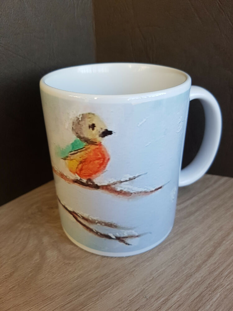 Art Print Snowy Bird Mug
