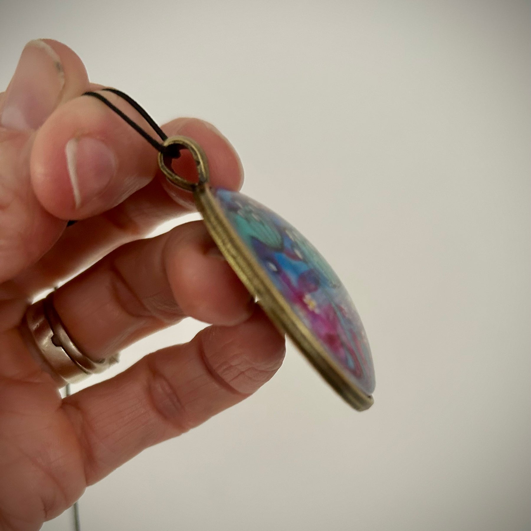 Hand-painted necklace : Sea Glass Garden