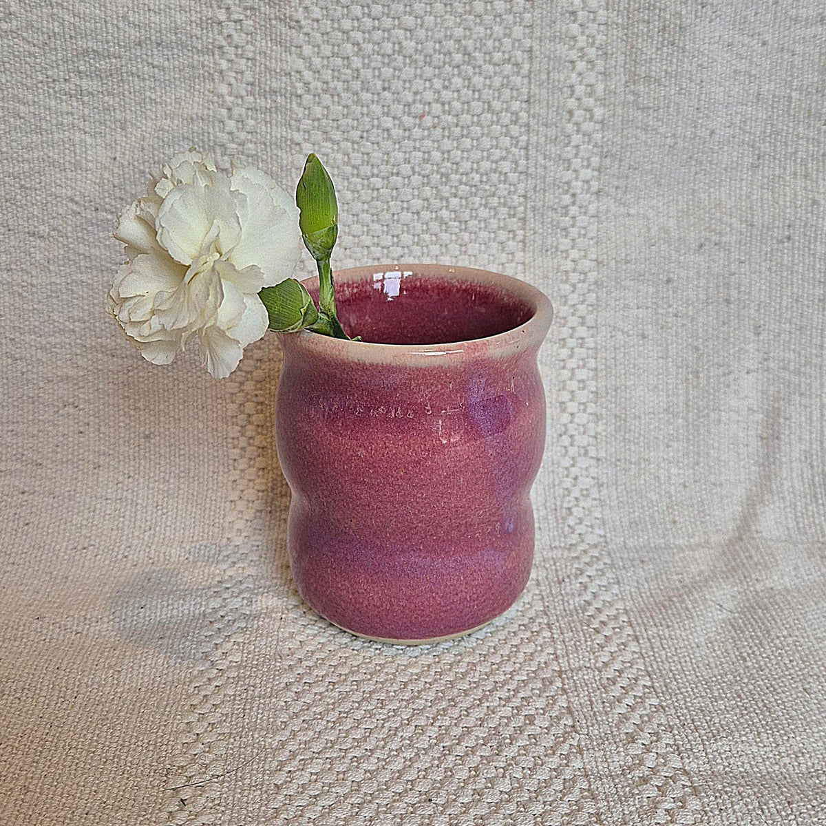 Crimson Sky Rounded Bud Vase