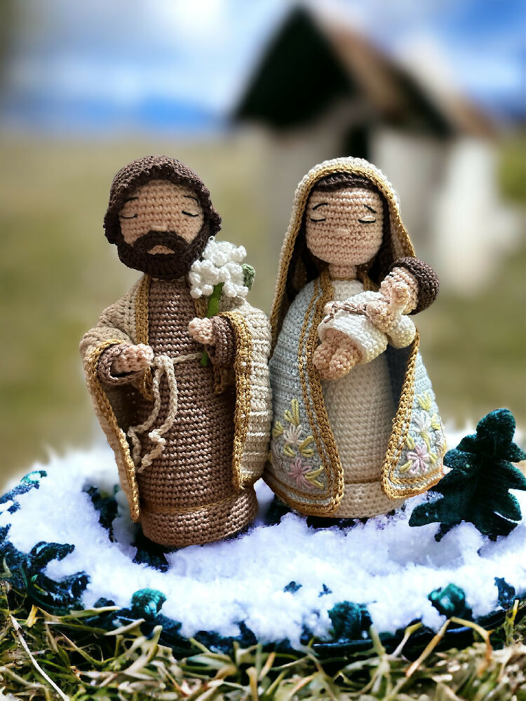 Christmas Crochet Joseph Mary Jesus Family