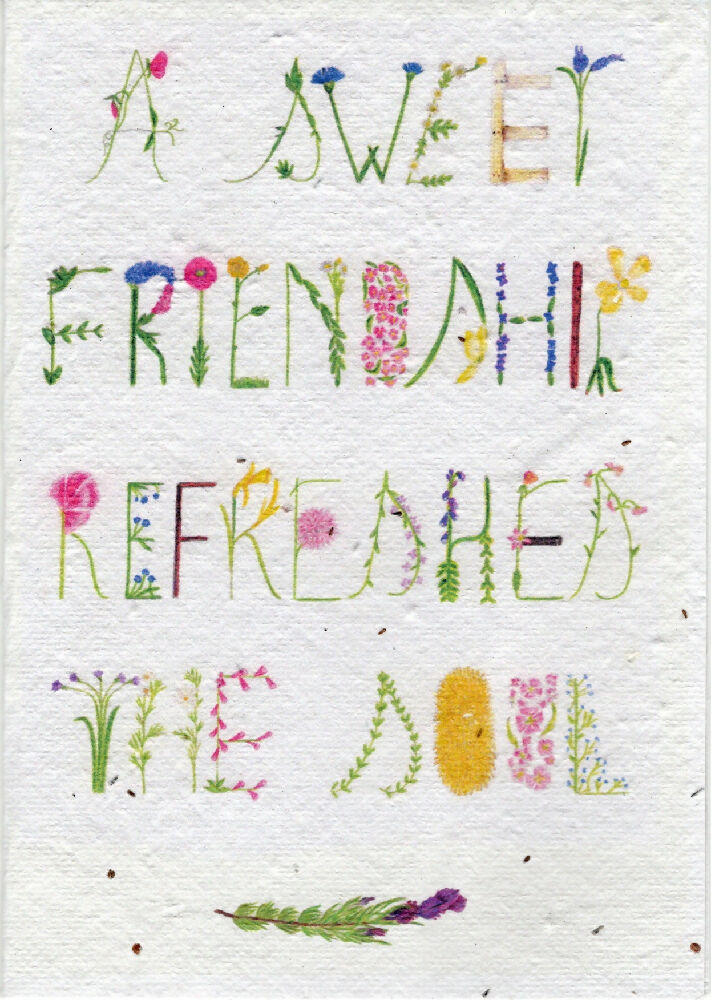 A Sweet Friendship seeded card illustration