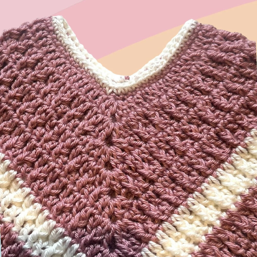 Ashley - Handmade Crochet Baby Poncho - 6 months