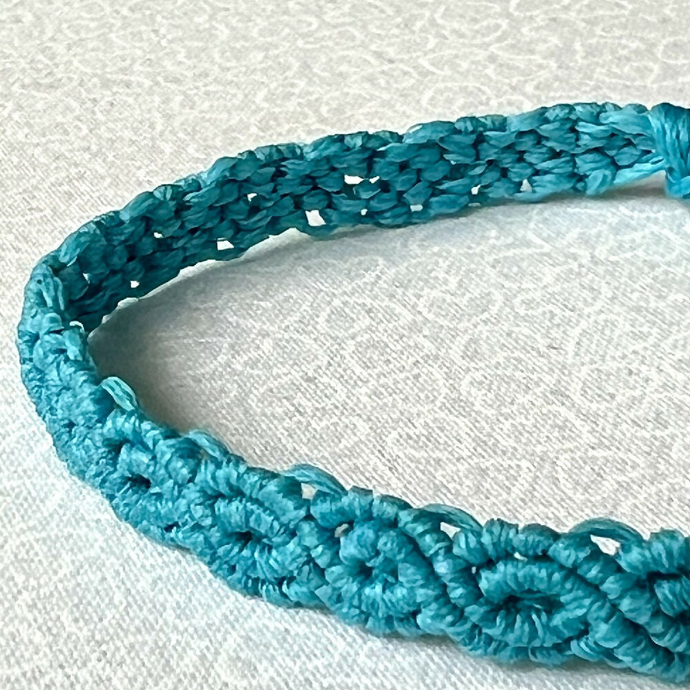 Blue Lace Macrame Bracelet