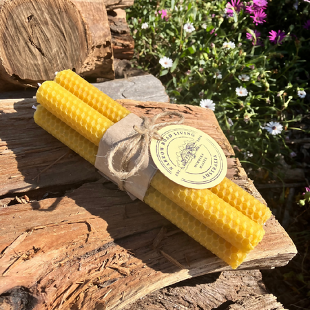 Hand-Rolled Beeswax Dinner Candles