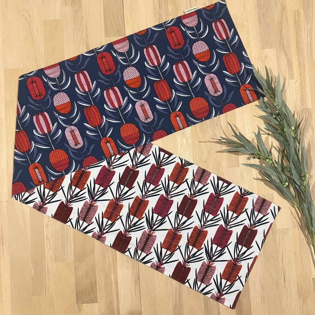 handmade Australian native reversible - banksia & bottlebrush