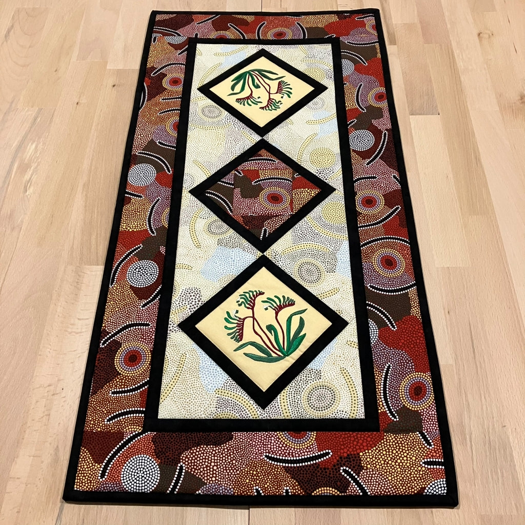 handmade Australian native quilted - kangaroo paw