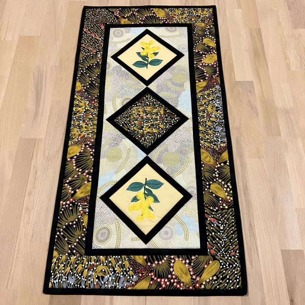 handmade Australian native quilted - wattle