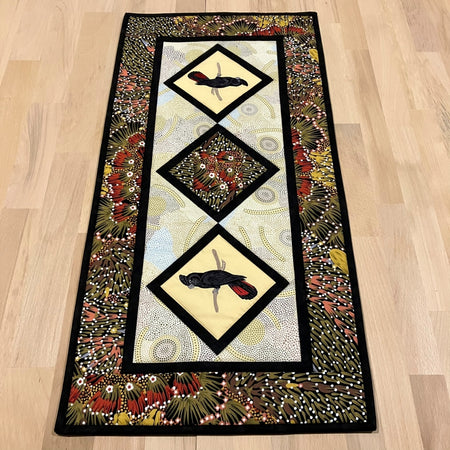 handmade Australian native quilted - red tailed black cockatoo
