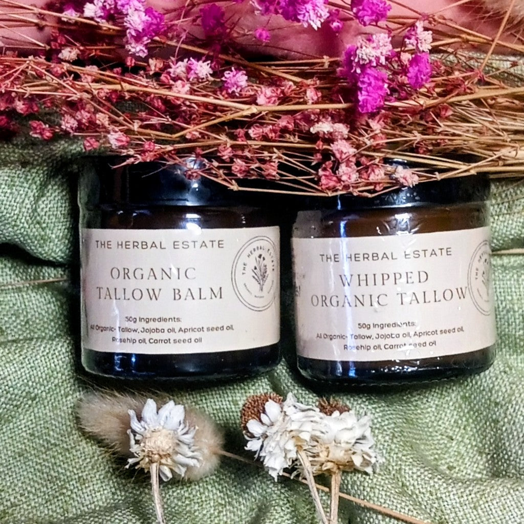 Grass-Fed Organic Tallow Balm – Nourishing Skin, Fragrance-Free | Handmade in Queensland. 10g - 50g or 2 x50g