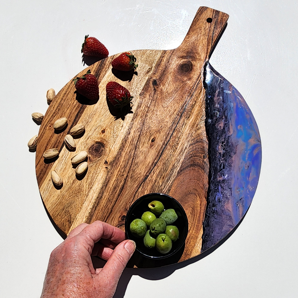 Charcuterie Resin Board - "Mountain Sunset"