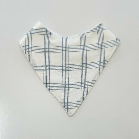 Blue tartan bandana bib