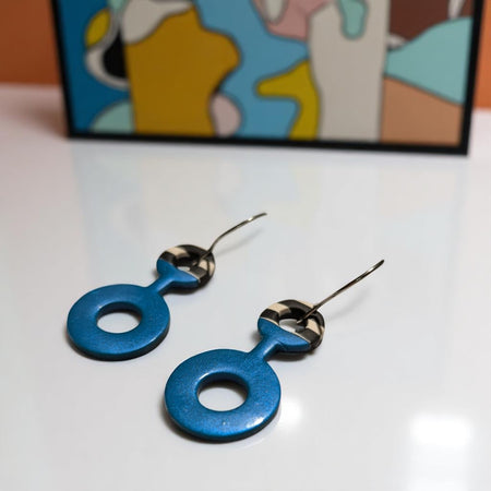 Teal Orbitals earrings: for the mod-minded earring lover