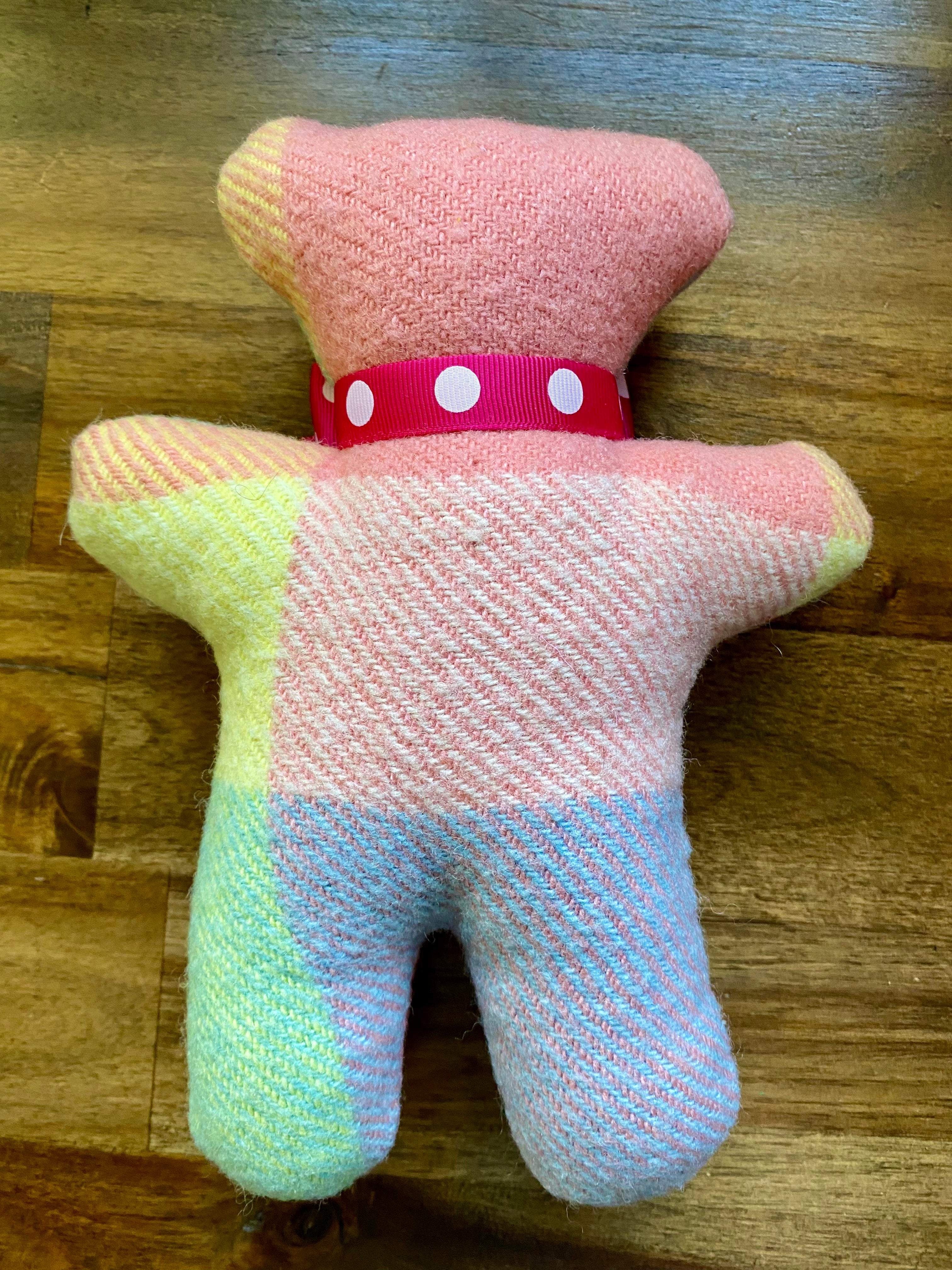 Upcycled Woollen Blanket Teddy Softie - Pinks