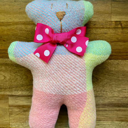 Upcycled Woollen Blanket Teddy Softie - Pinks