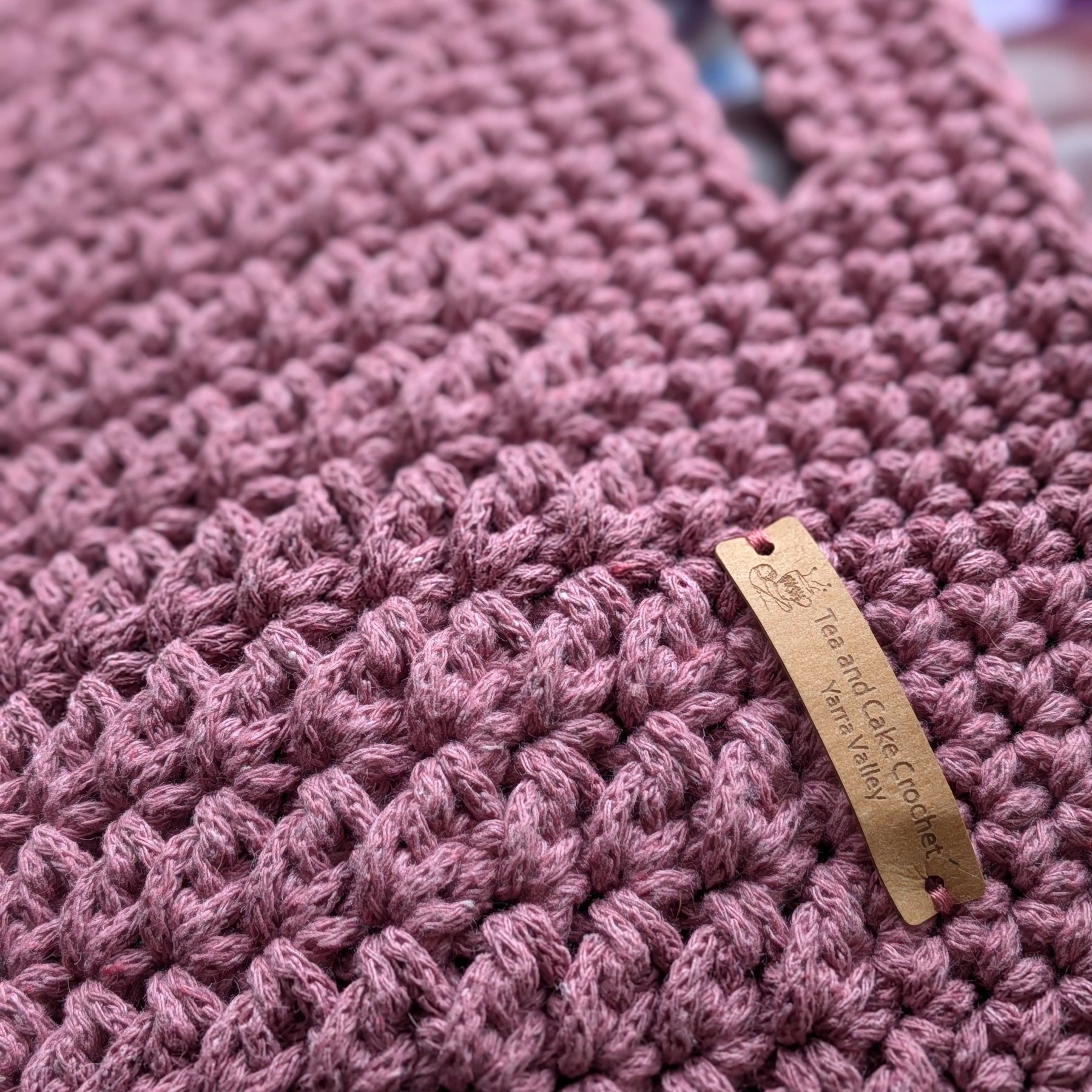 The Yarra Bag, Handmade Crochet Everyday Handbag in Dusty Pink