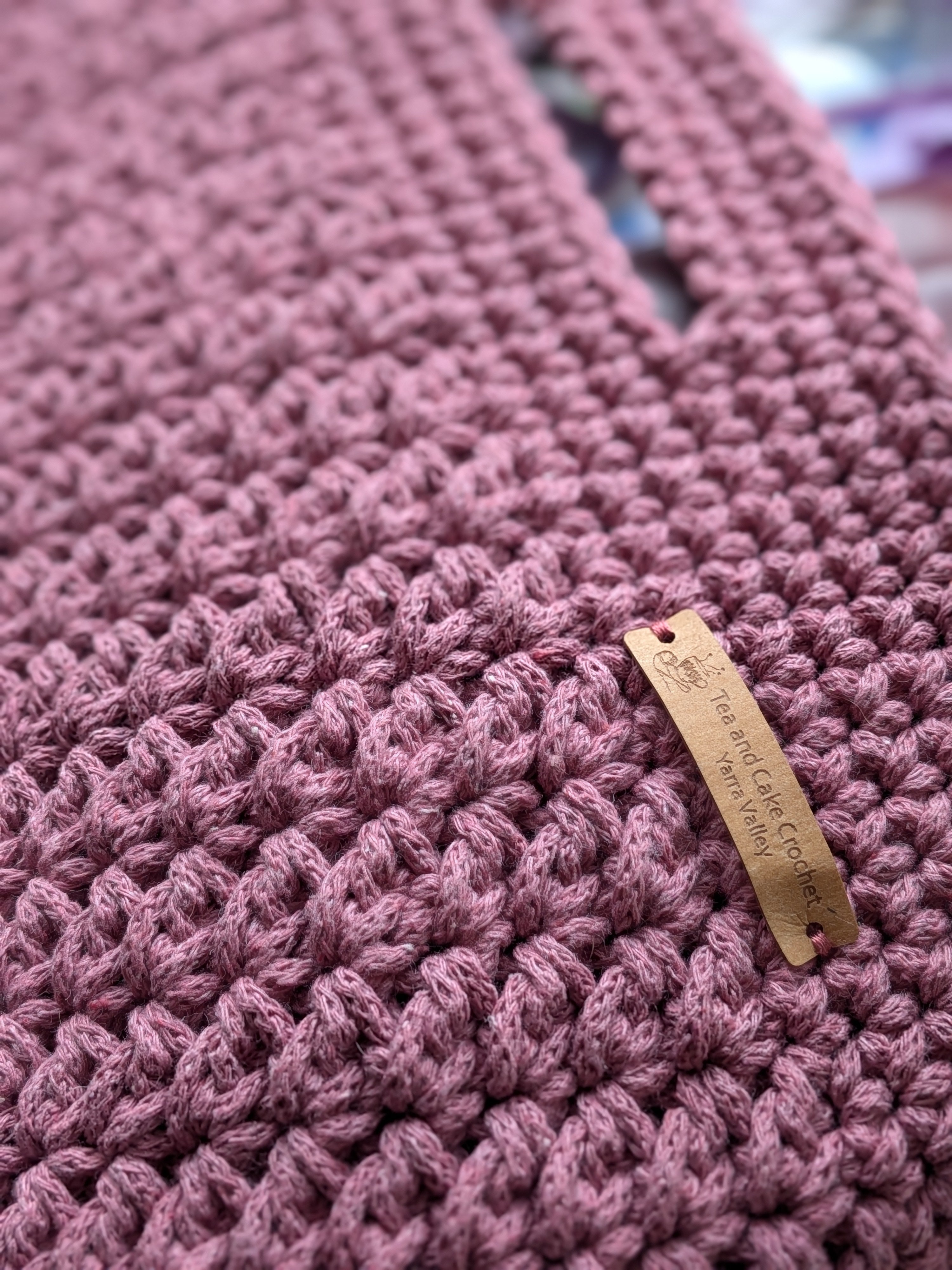 The Yarra Bag, Handmade Crochet Everyday Handbag in Dusty Pink