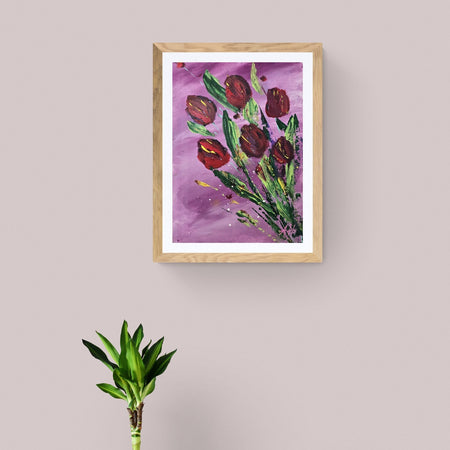 'Where The Tulips Dream' - Original Artwork on Watercolour Paper 13x18cm