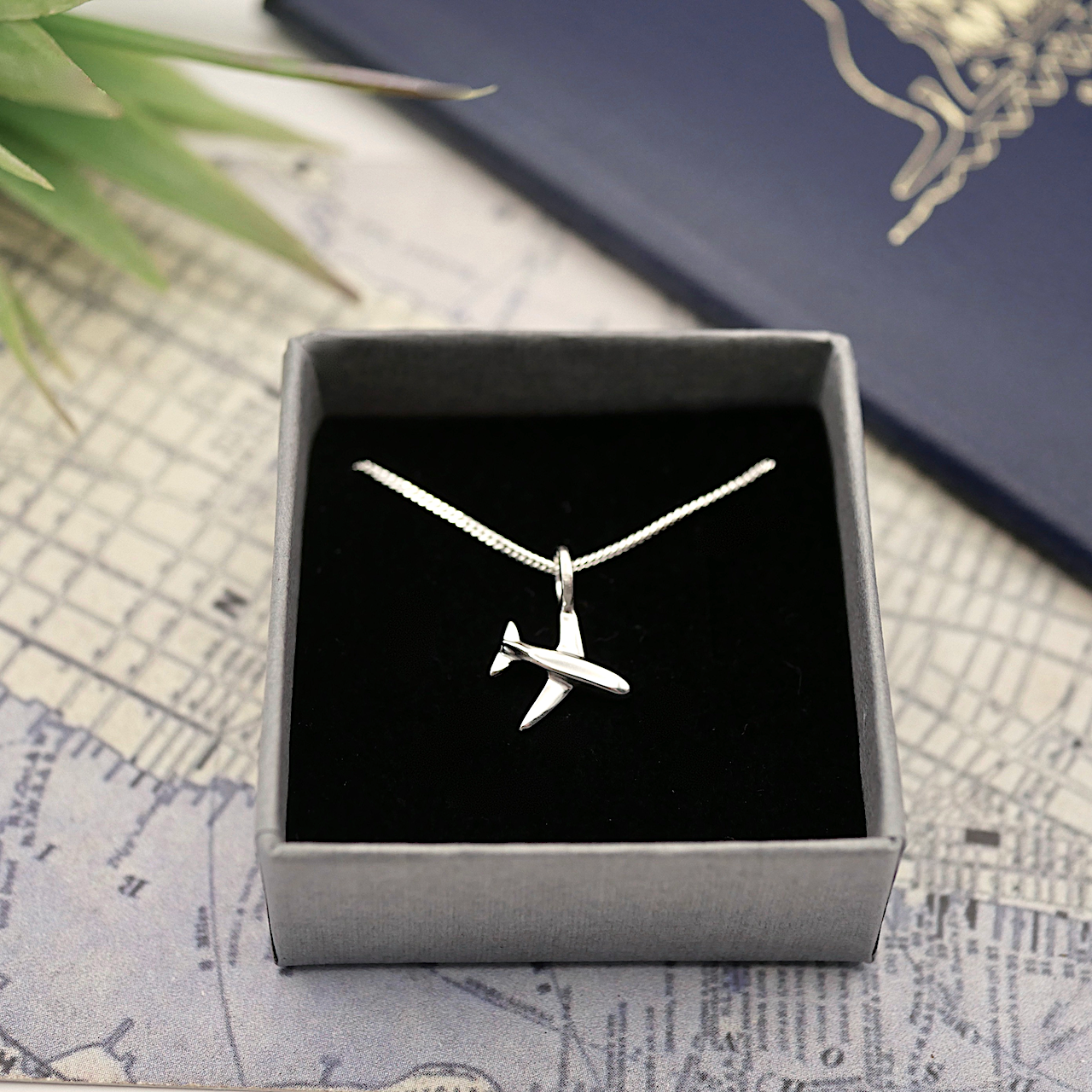 Tiny Plane - Handmade Sterling Silver Aeroplane Pendant with Chain