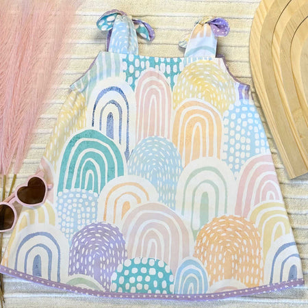 Girls Size 2 Rainbow Dress - Pastels