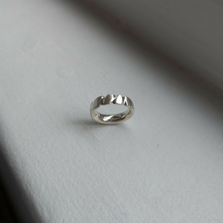 handmade sterling silver hand carved band - narrow | wedding ring