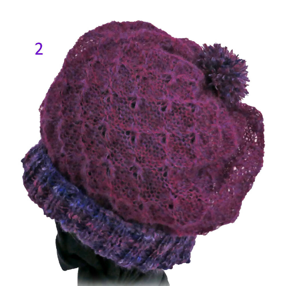 Special feature adult beanies/hats: mohair - slouchy. Free Post