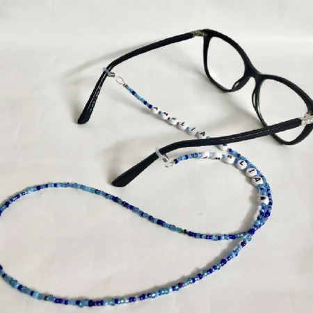 Personalised Glasses Chain - Seaside Blues