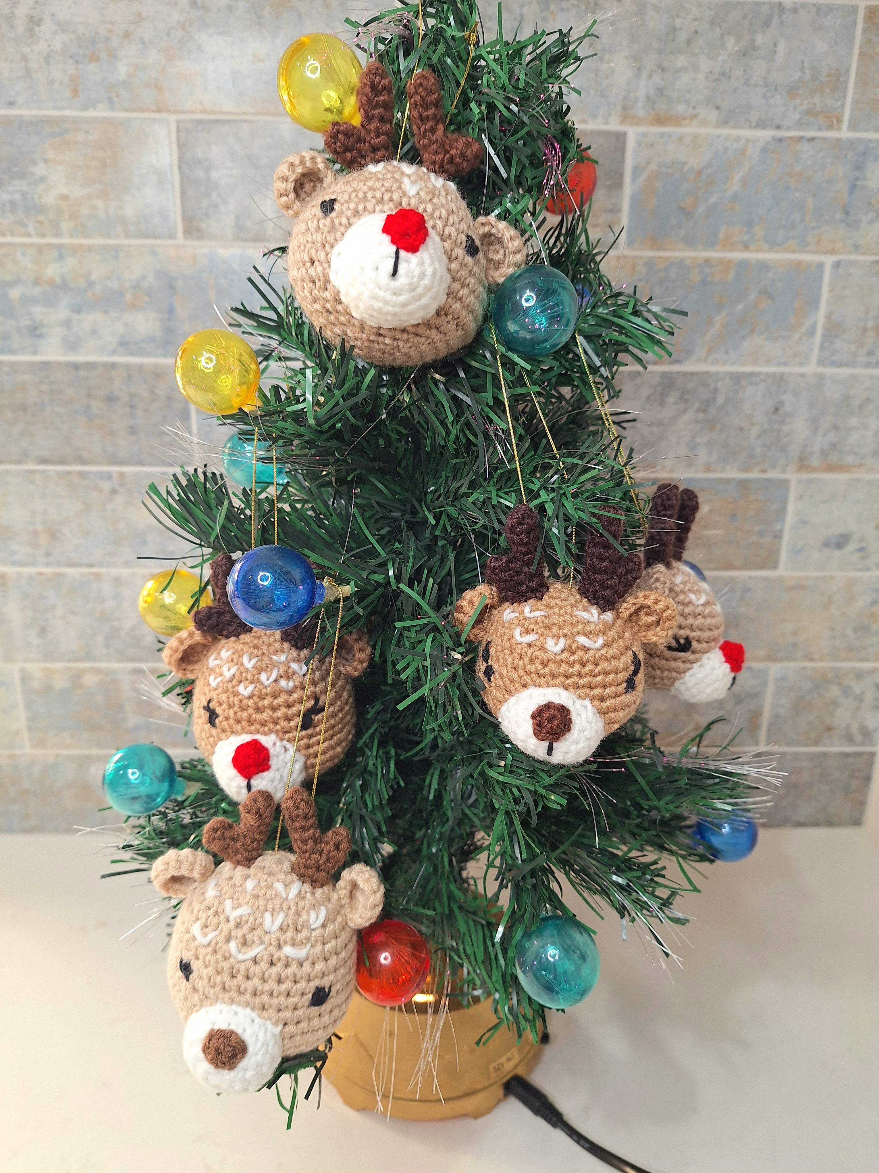 Crocheted Reindeer Christmas Tree Decoration