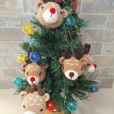 Crocheted Reindeer Christmas Tree Decoration