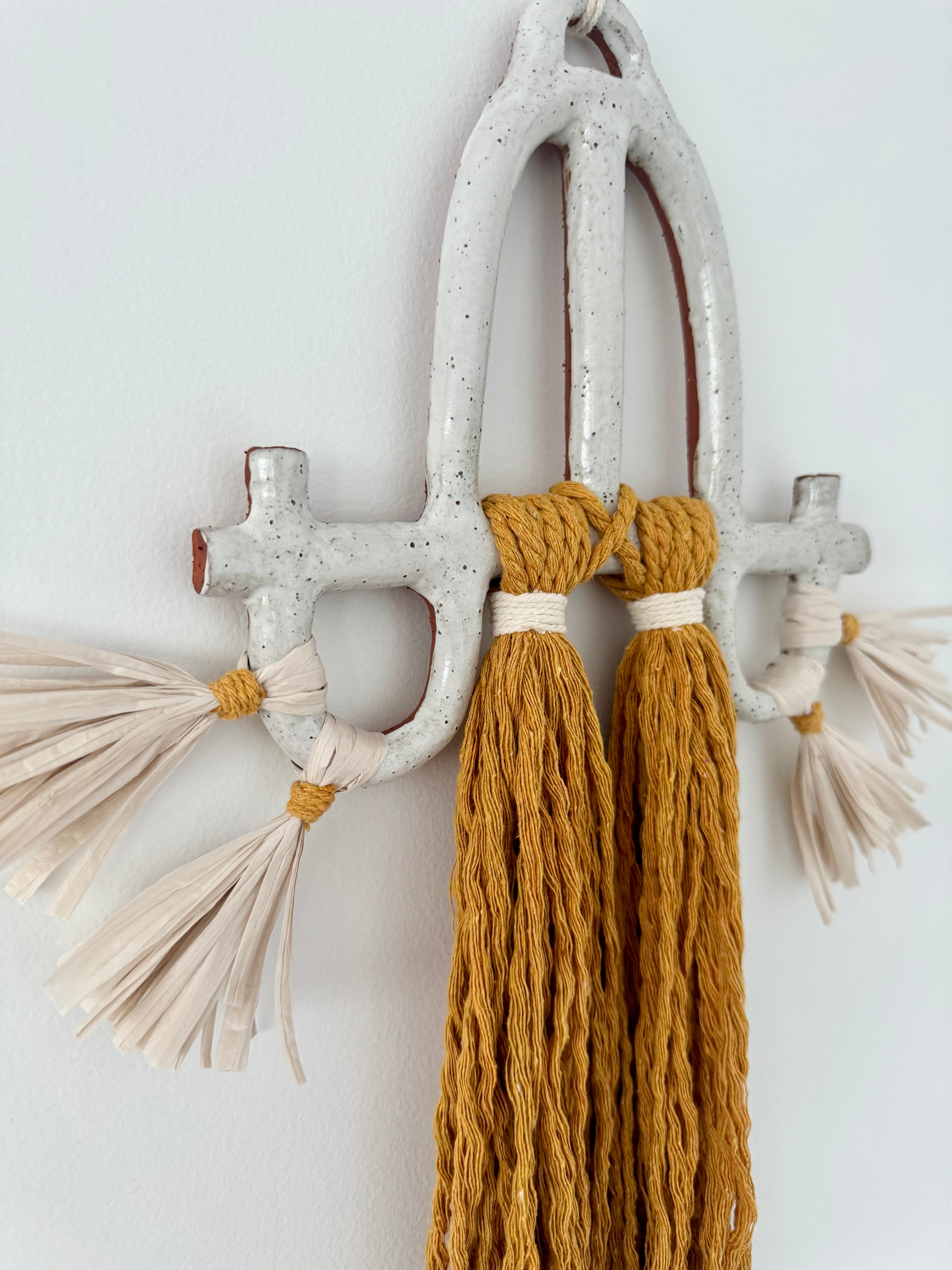 Macrame and Clay wall hanging
