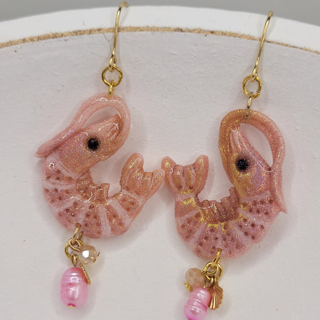 Shimmering Prawn Earrings