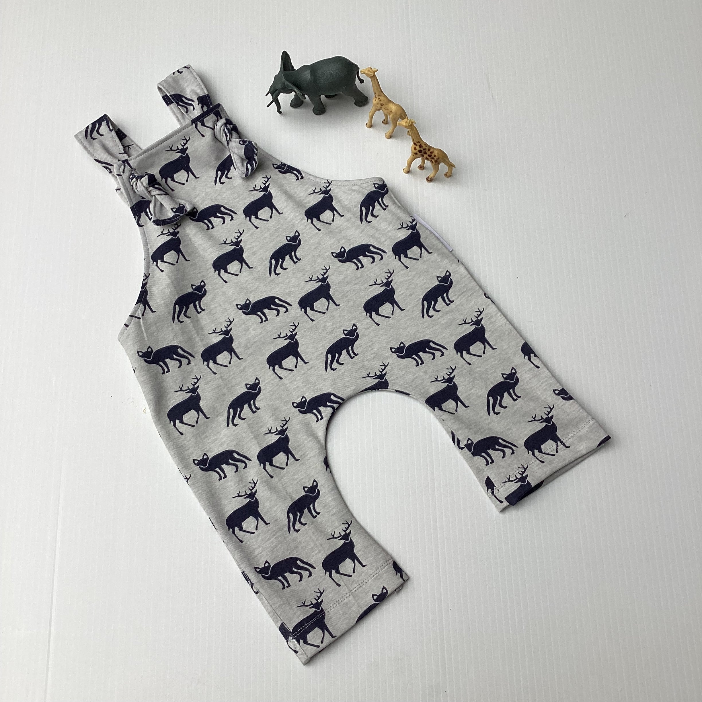 Foxy Knotted Baby Overalls