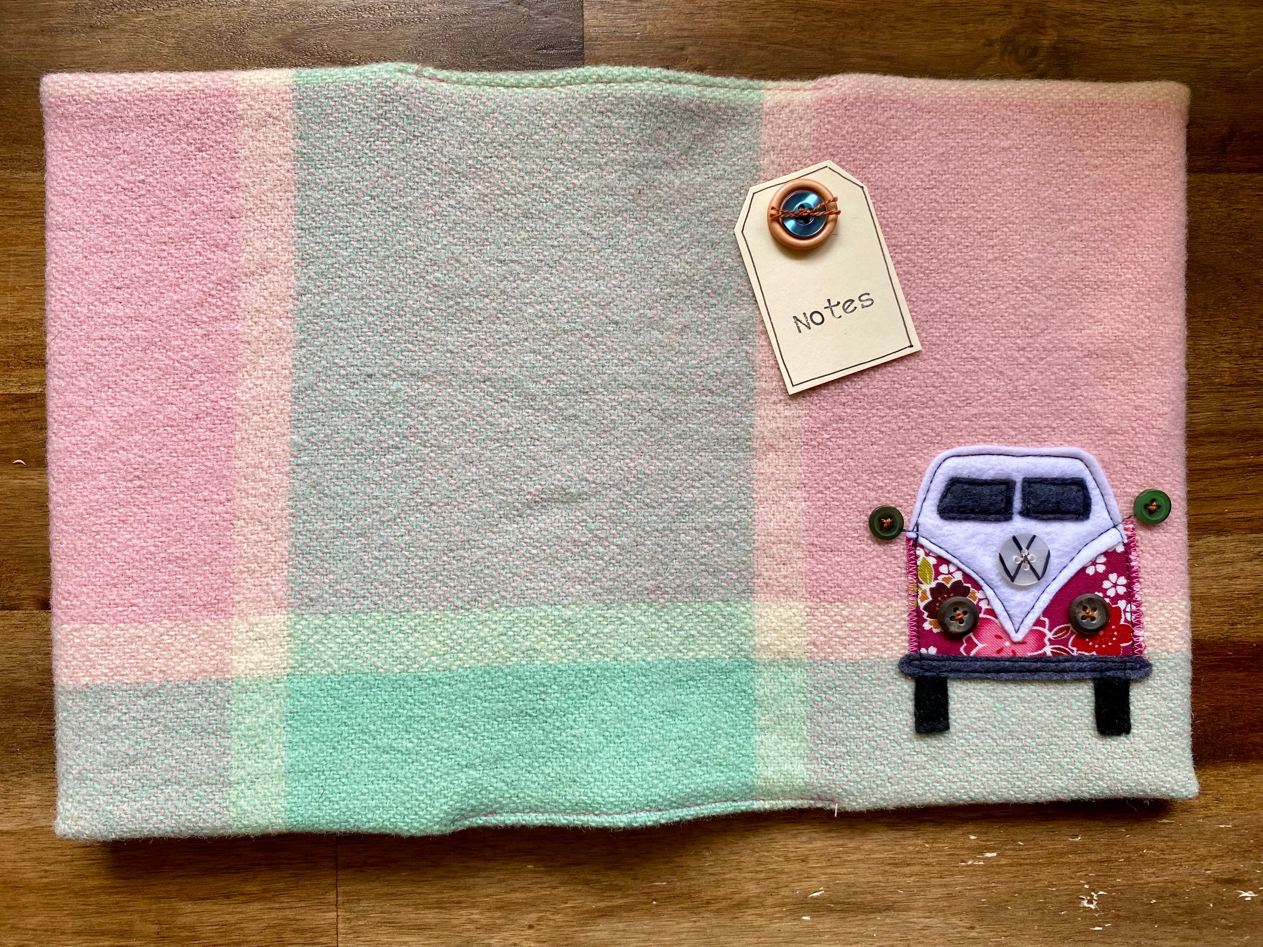 A5 Upcycled Notebook Kombi - pink