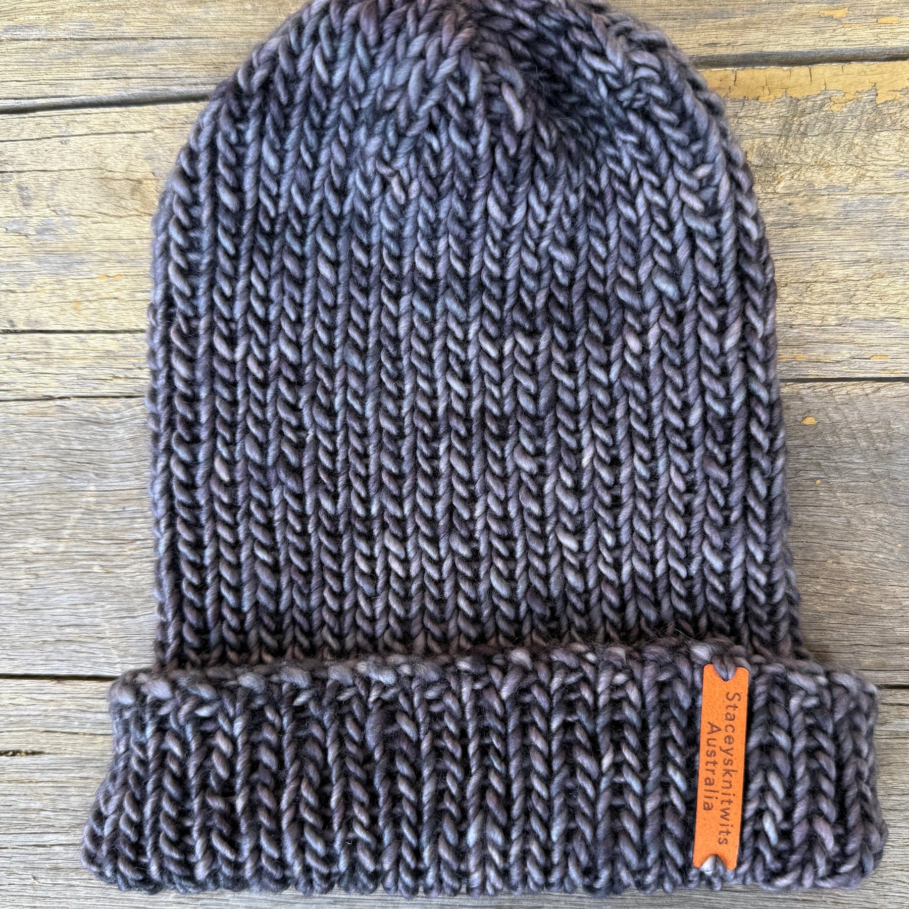 Grey Beanie, Hand knitted merino stretchy beanie
