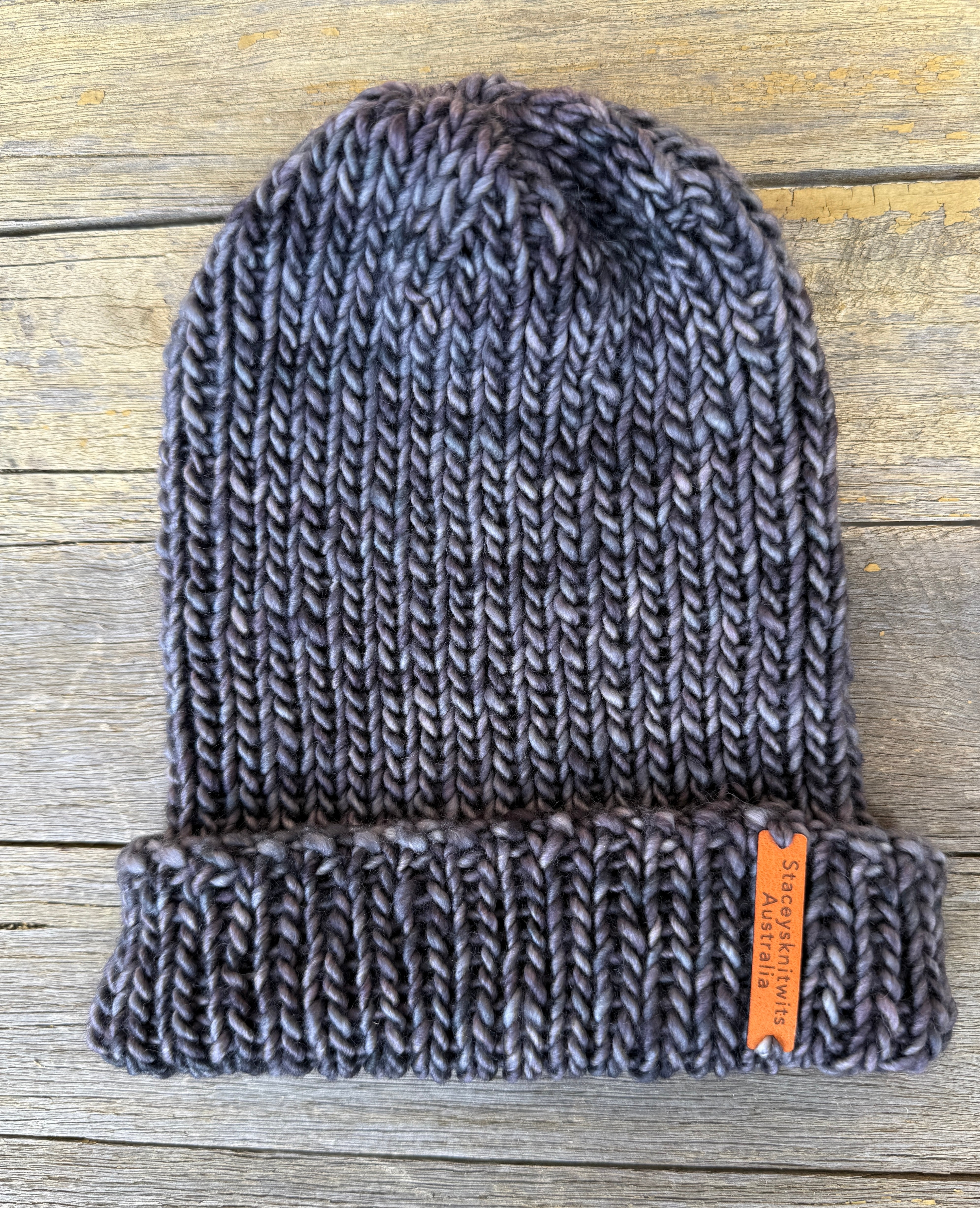 Grey Beanie, Hand knitted merino stretchy beanie