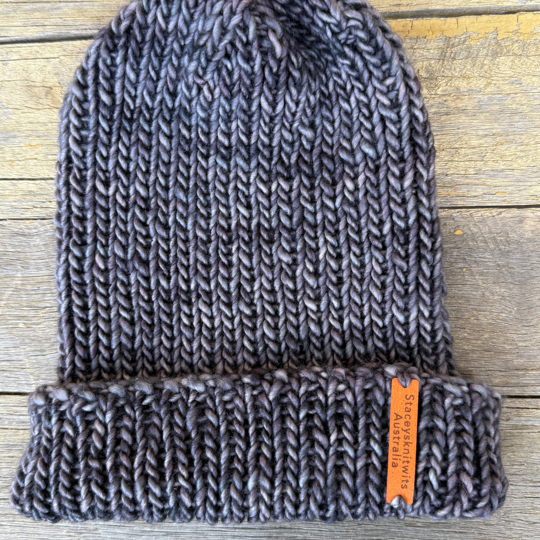 Grey Beanie, Hand knitted merino stretchy beanie