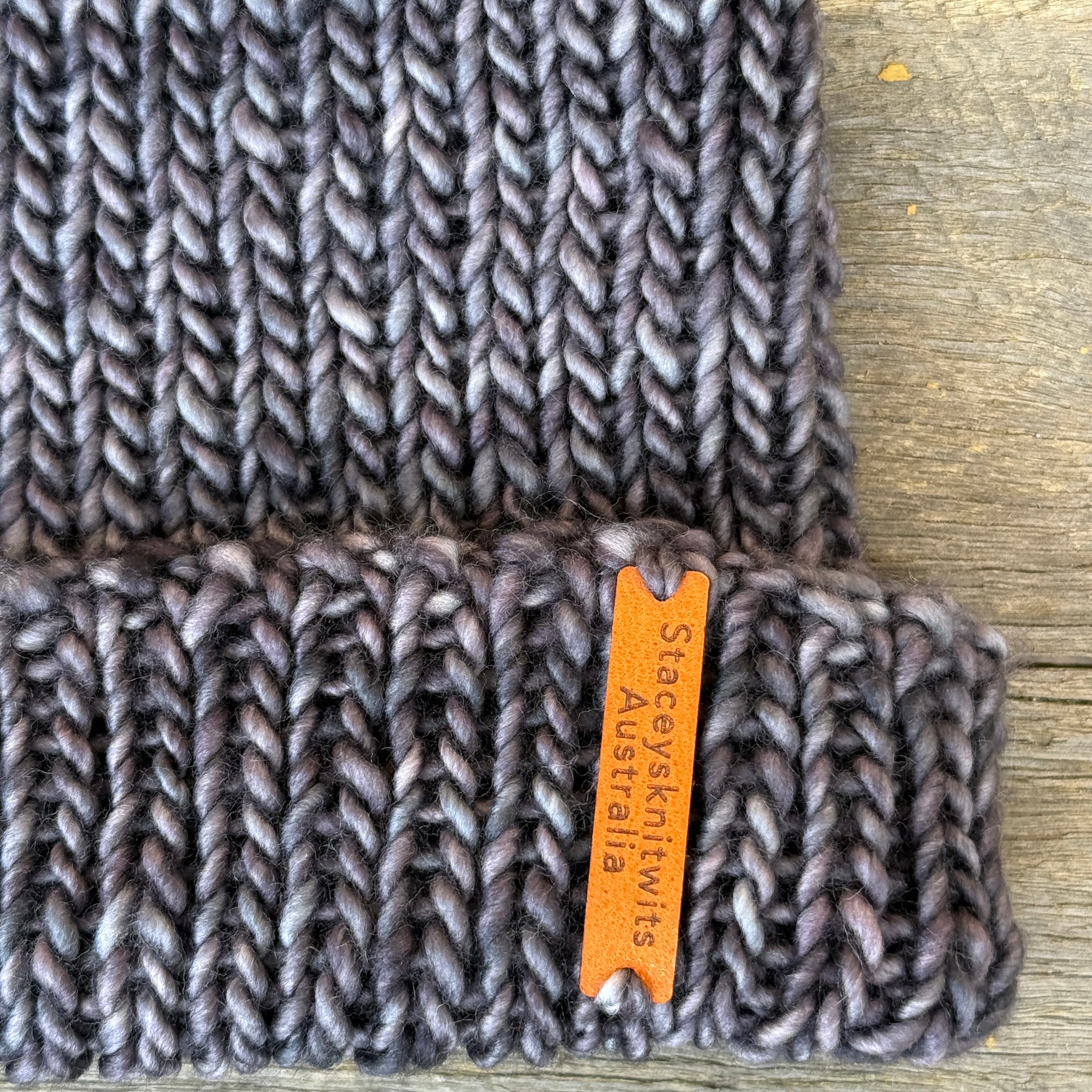 Grey Beanie, Hand knitted merino stretchy beanie