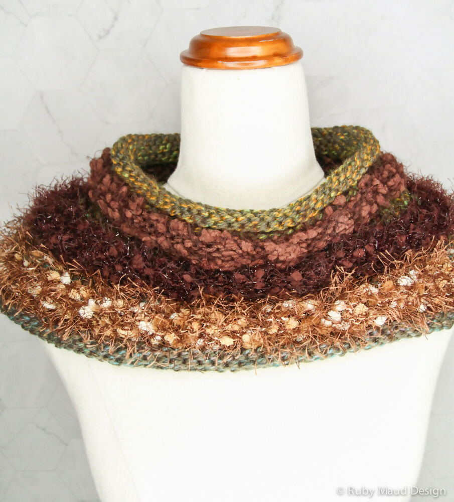 Hot Chocolate Hand Knitted Cowl