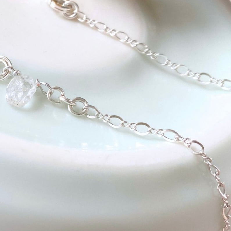 Natural Herkimer diamond necklace | Sterling silver | April birthstone | Mothers Day gift