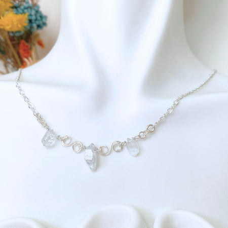 Natural Herkimer diamond necklace | Sterling silver | April birthstone | Mothers Day gift