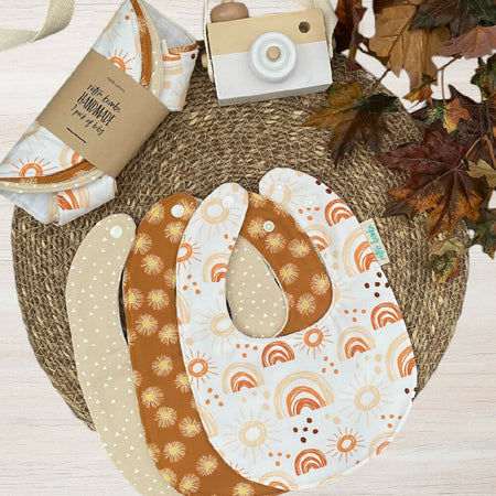 3 Baby Bibs - Sunshine & Rainbows - Neutral