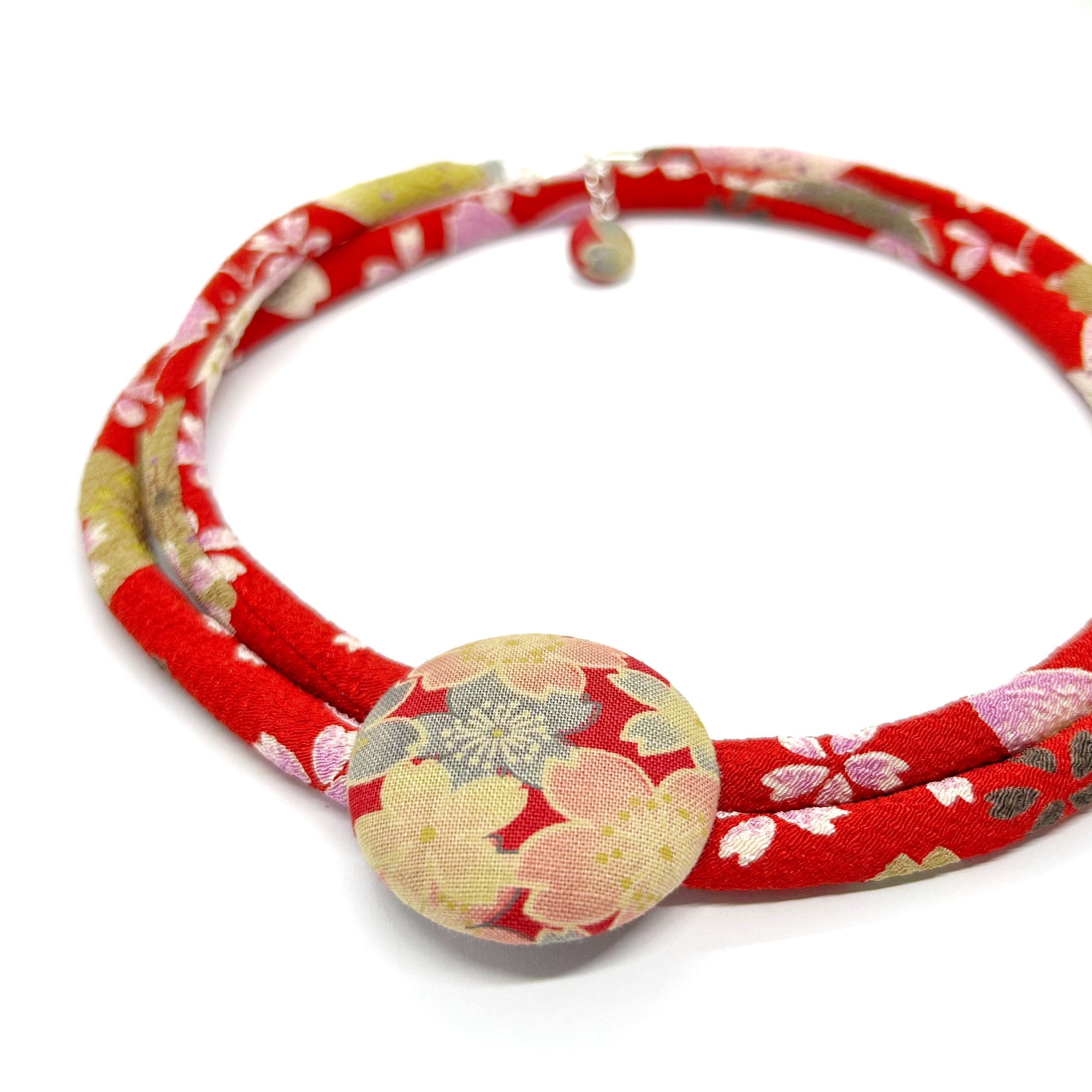 Kimono Cord Necklace - Red