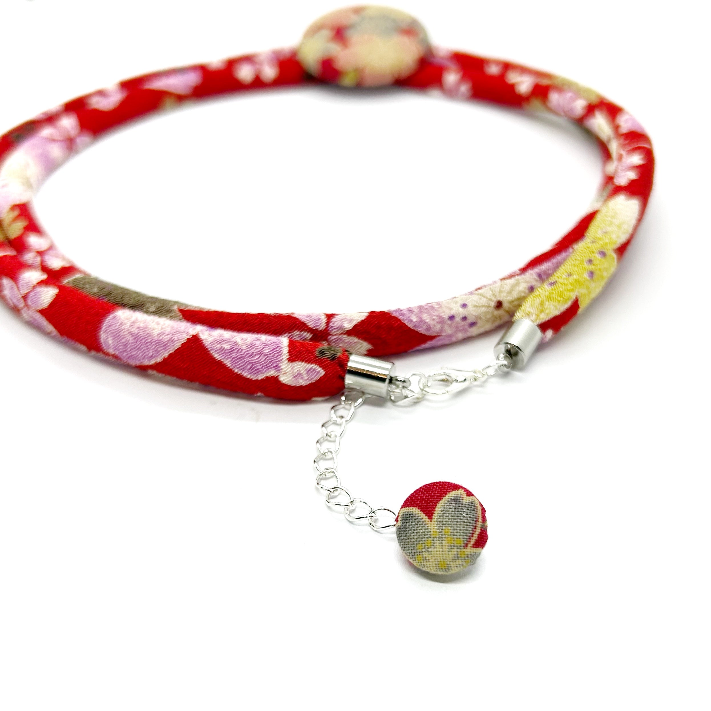 Kimono Cord Necklace - Red