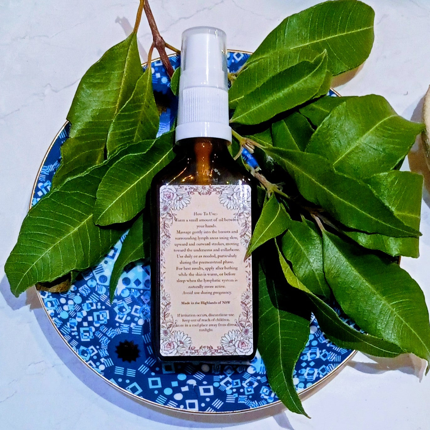 Organic Breast Lymphatic Oil. 50ml. To support gentle lymphatic flow, tissue softness, and daily self-care.