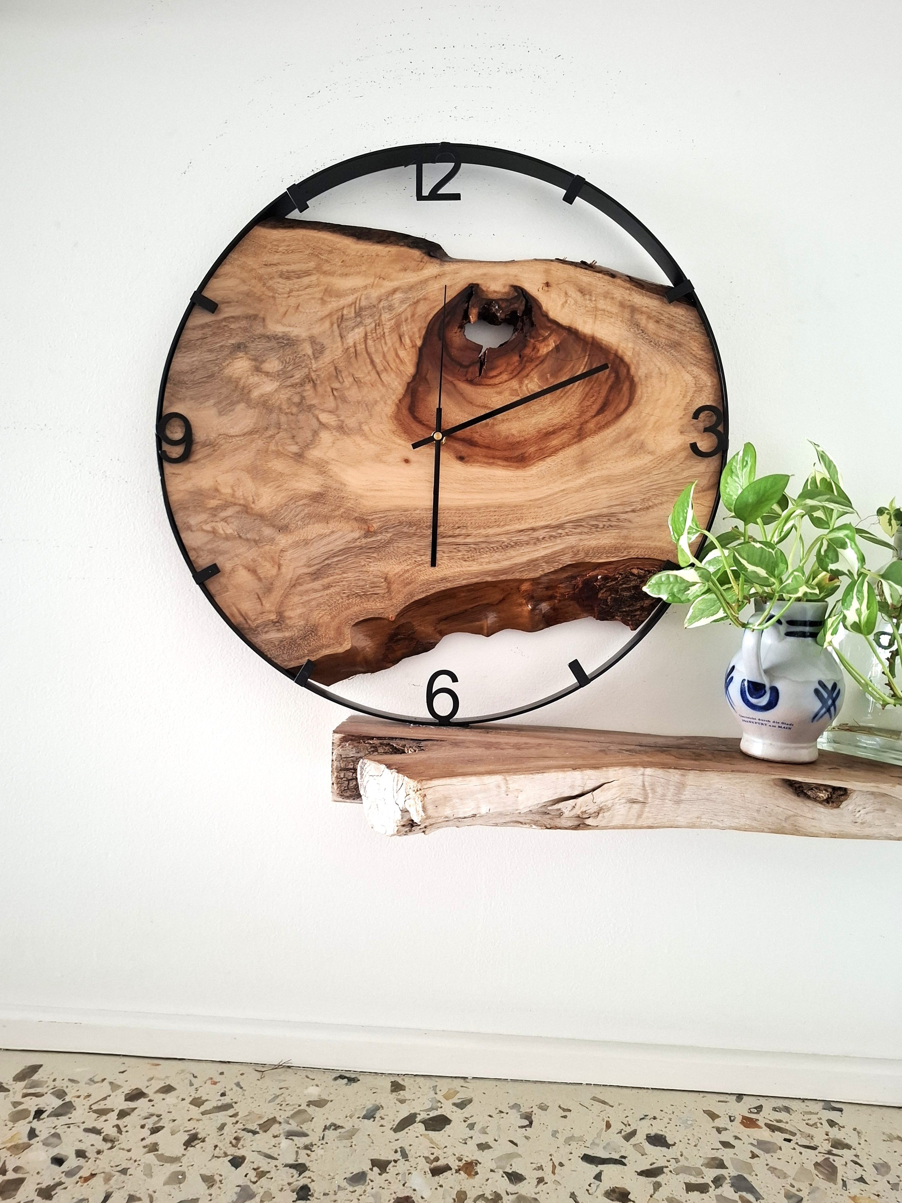 Large Wooden Wall Clock, Australian Made Gift for 5th Wedding Anniversary