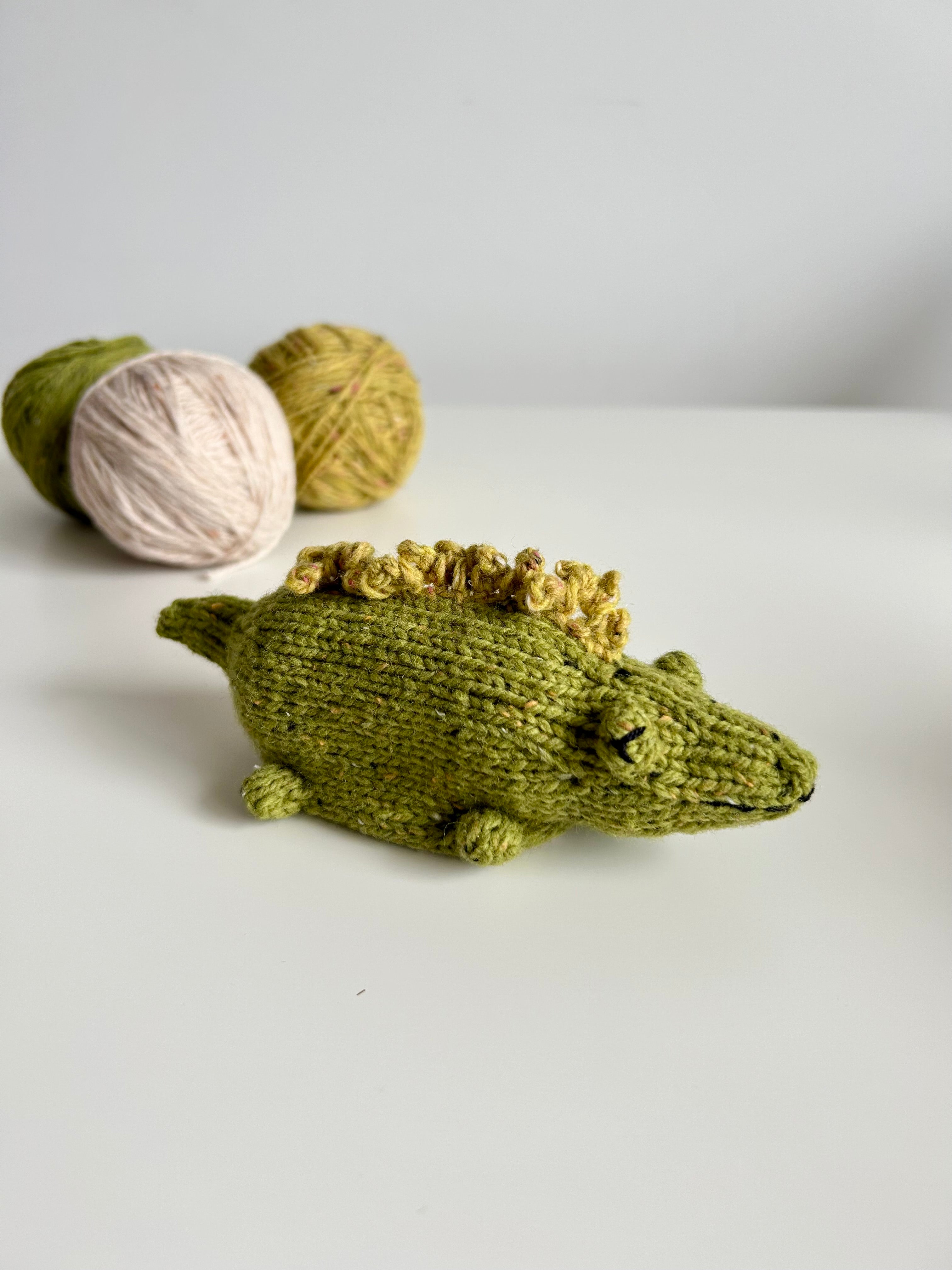 Hatching Crocodile Surprise Toy | Hand Knitted | Merino Wool | Ready to Ship