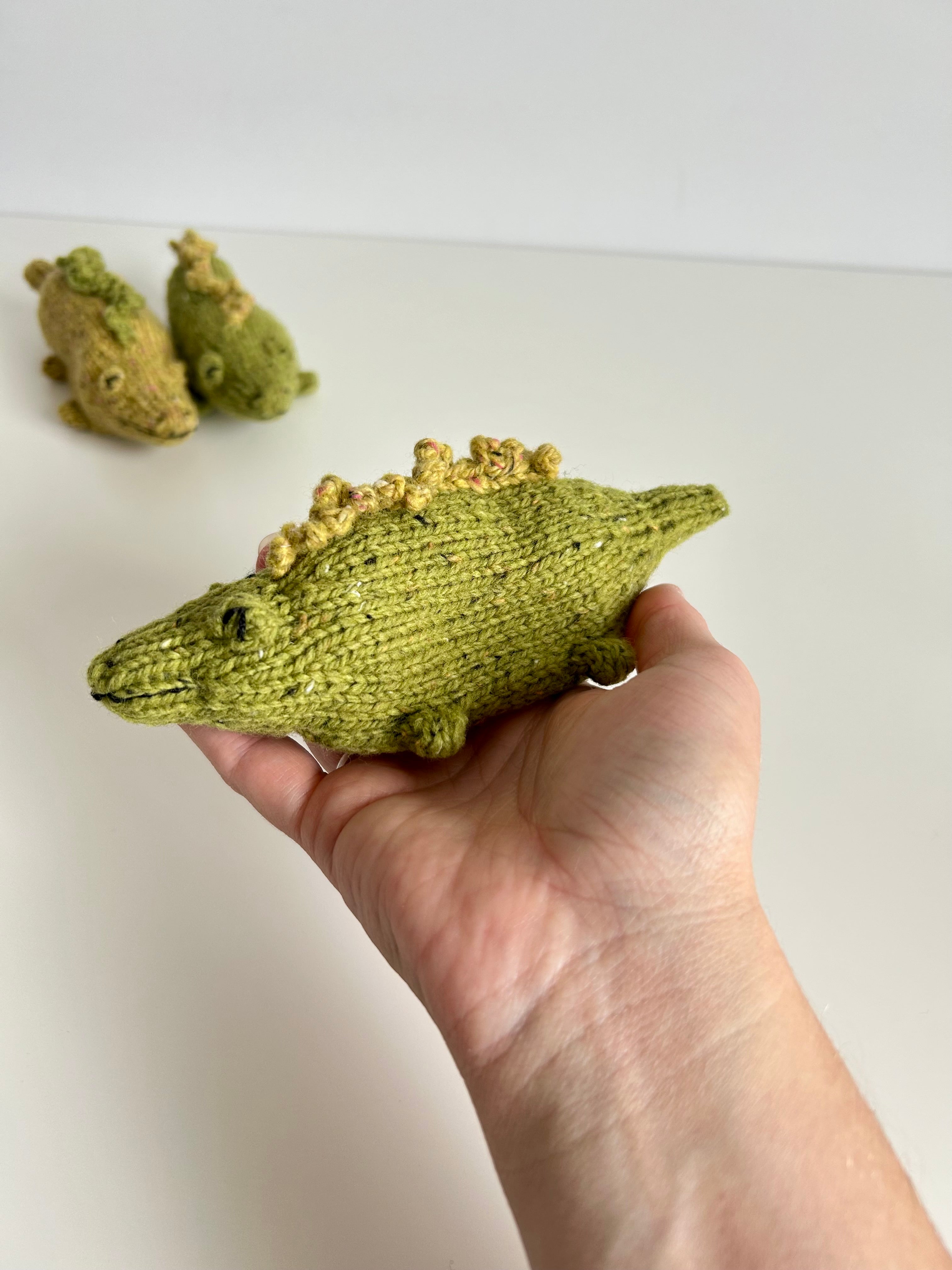 Hatching Crocodile Surprise Toy | Hand Knitted | Merino Wool | Ready to Ship