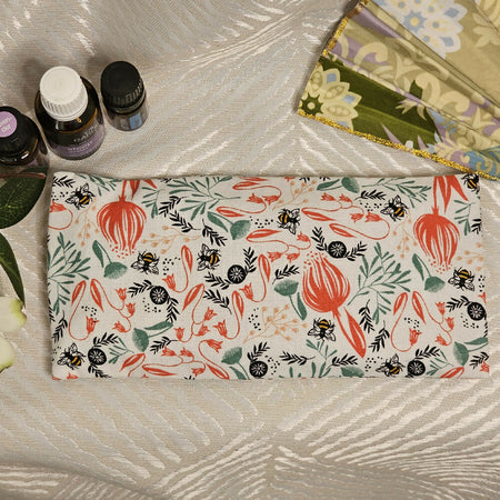 Aromatherapy Cotton EYE PILLOWS-Lavender Linseed Essential Oil - Flowers & Bees
