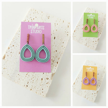 Pastel Teardrop Polymer Clay Earrings