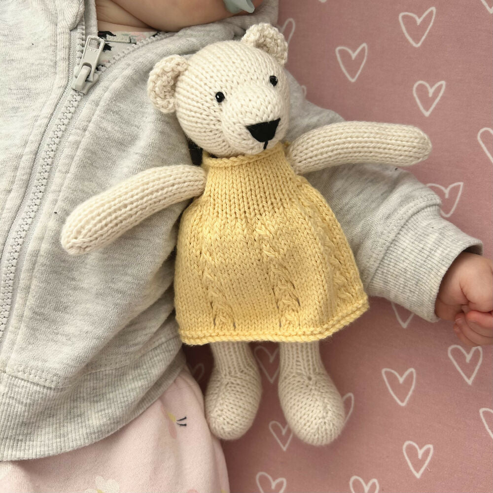 Hand Knit | White Polar Bear | Teddy Bear | 23cm | Ready to Ship