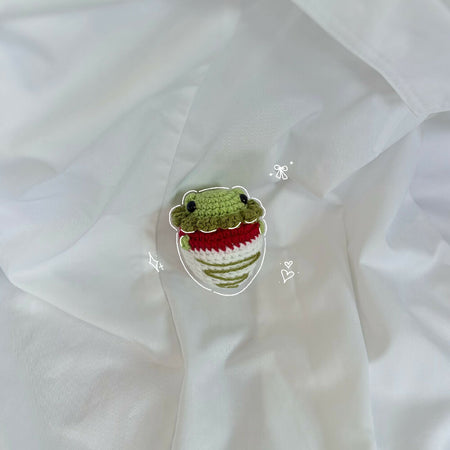 Crochet chocolate covered strawberry frog